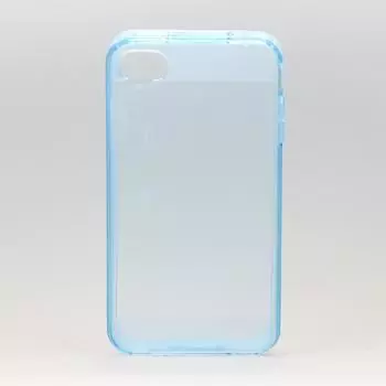 Чехол-накладка для Apple iPhone 4/4S силиконовый (прозрачно-голубой)