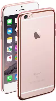 Чехол-накладка для Apple iPhone 6 Plus/6S Plus силиконовый прозрачный (рамка Rose Gold)