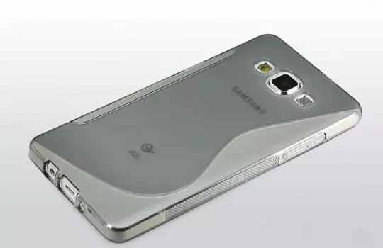 Чехол-накладка для Samsung Galaxy A5 SM-A500 силиконовый (прозрачно-черный)