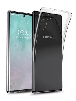 Чехол-накладка для Samsung Galaxy Note 10+ силиконовый (прозрачный)