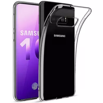 Чехол-накладка для Samsung Galaxy S10 силиконовый (прозрачно-черный)