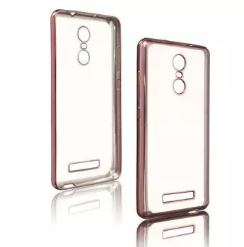 Чехол-накладка для Xiaomi Redmi 3 силикон с ободком (розовое-золото)