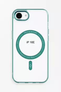 Чехол-накладка iPefet MagSafe для Apple iPhone 16e пластиковый (голубая рамка)
