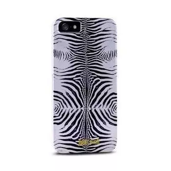Чехол-накладка Just Cavalli Zebra для Apple iPhone SE/5S/5 (silver)