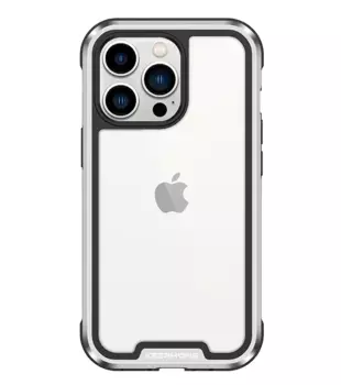 Чехол-накладка Keephone Iron Pro Series для Apple iPhone 13 Pro Max противоударный (серебристая рамка)