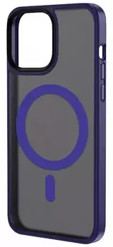 Чехол-накладка Keephone Mago Pro Magsafe для Apple iPhone 14 Pro пластиковый прозрачно-черный (синяя рамка)