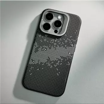 Чехол-накладка Keephone Seanova Magsafe для Apple iPhone 16 Pro Max пластиковый шахматное плетение/узор черно-белый