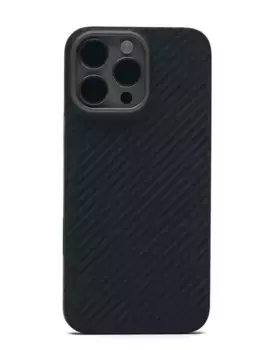 Чехол-накладка Kzdoo Keivlar Case для iPhone 16 Pro Max карбоновый (черно-серый в полоску)
