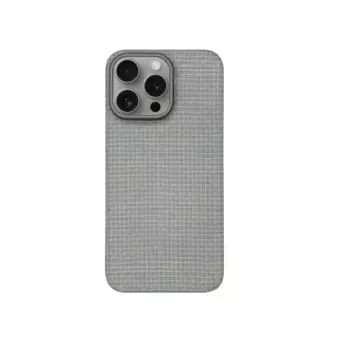 Чехол-накладка Kzdoo Keivlar Case для iPhone 15 Pro Max карбоновый (титаново-серый в полоску)