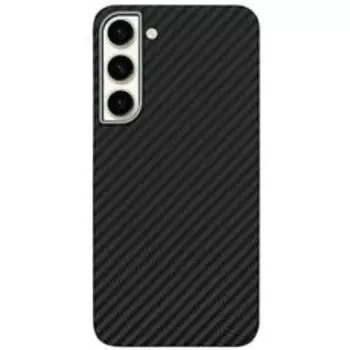 Чехол-накладка Kzdoo Keivlar Case для Samsung Galaxy S24 карбоновый (черно-серый в полоску)