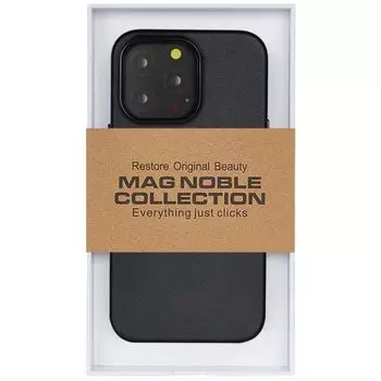 Чехол-накладка Kzdoo Mag Noble Collection MagSafe для Apple iPhone 14 Pro Max искусcтвенная кожа (карбоновый черный)