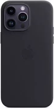 Чехол-накладка Leather Case with MagSafe для iPhone 15 Pro натуральная кожа (черный)