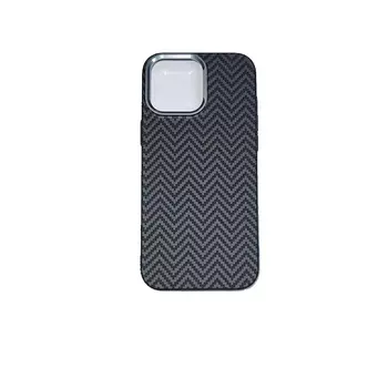 Чехол-накладка Luxo Life+ Magsafe для Apple iPhone 16 Pro Max пластиковый ромбовый узор черно-серый