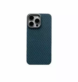 Чехол-накладка Luxo Life+ Magsafe для Apple iPhone 16 Pro Max пластиковый узкое плетение черно-синий в полоску