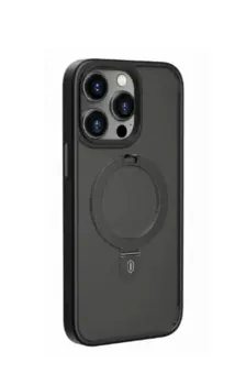 Чехол-накладка Mutural MagSafe Series для iPhone 15 Pro Max (пластик/кольцо-держатель) матовый (черная рамка)