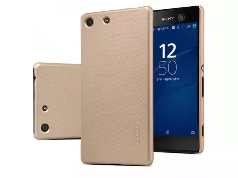 Чехол-накладка Nillkin Frosted Shield для Sony Xperia M5 / M5 Dual пластиковый (золотой)