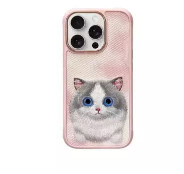 Чехол-накладка Nimmy Big Eyes Series/Ragdoll для Apple iPhone 16 Pro Max полиуретан (розовый)