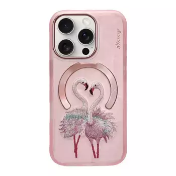 Чехол-накладка Nimmy Fantasy Animal Series/Flamingo Magsafe для Apple iPhone 16 Pro Max полиуретан (розовый)