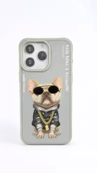 Чехол-накладка Nimmy Friends Purple Little Rich Tycoon для Apple iPhone 16 Pro полиуретан (серый)