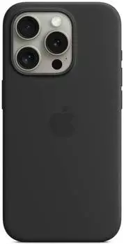Чехол-накладка Silicone Case with MagSafe для iPhone 15 Pro силиконовый (черный)