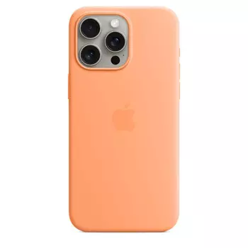 Чехол-накладка Silicone Case with MagSafe для iPhone 15 Pro Max силиконовый (оранжевый)