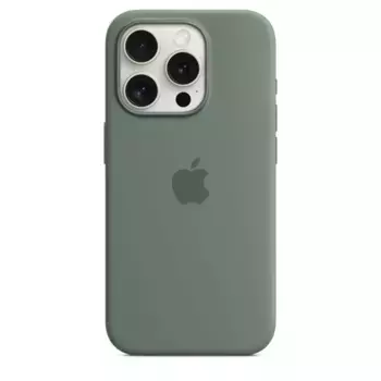 Чехол-накладка Silicone Case with MagSafe для iPhone 15 Pro Max силиконовый (темно-зеленый)