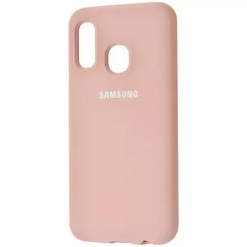 Чехол-накладка Silicone Cover для Galaxy A40 силиконовый (пудровый)
