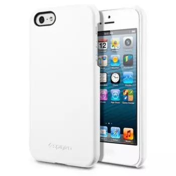 Чехол-накладка Spigen Leather Grip для Apple iPhone SE/5S/5 (White) (SGP09602)