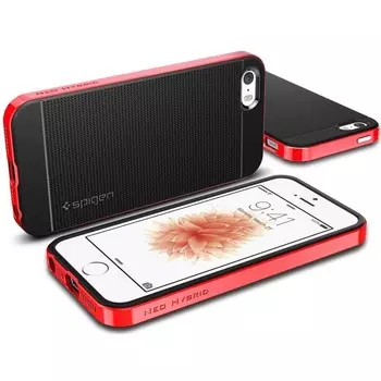 Чехол-накладка Spigen Neo Hybrid EX для Apple iPhone SE/5S/5 (черный/бордовый)