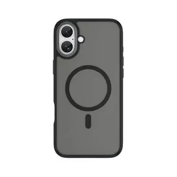 Чехол-накладка Wiwu Armor Pro Magsafe (FGG-012) для iPhone 16 пластиковый прозрачно-черный (черная рамка)