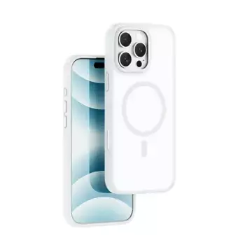 Чехол-накладка Wiwu Armor Pro Magsafe (FGG-012) для iPhone 16 пластиковый прозрачно-белый (белая рамка)