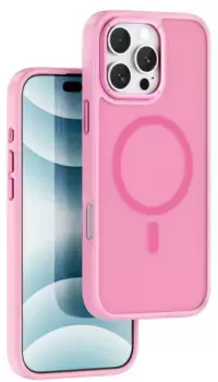 Чехол-накладка Wiwu Armor Pro Magsafe (FGG-012) для iPhone 16 Pro Max пластиковый прозрачно-розовый (розовая рамка)