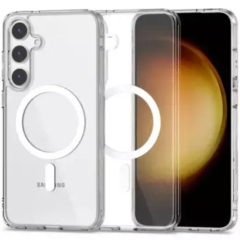 Чехол-накладка Wiwu Magsafe для Samsung Galaxy S24 пластиковый с подставкой (прозрачный)