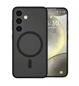 Чехол-накладка Wiwu MagSafe для Samsung Galaxy S24+ пластиковый прозрачно-черный (черная рамка)