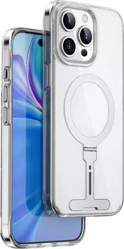 Чехол-накладка Wiwu Magsafe (FYY-014) для Apple iPhone 15 Pro пластиковый с подставкой (прозрачный)