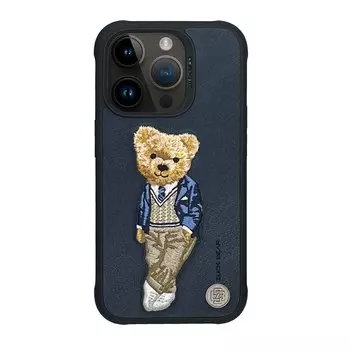 Чехол-накладка Zuck Bear London Classic Kapak - Westminster Ace для Apple iPhone 15 Pro Max искусcтвенная кожа (синий)