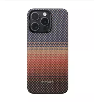 Чехол PITAKA Fusion Weaving MagEZ Case 5 для iPhone 15 Pro карбоновый кевлар (арамид) Sunset