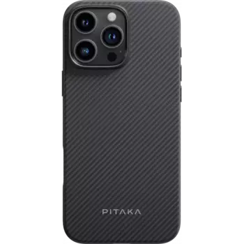 Чехол PITAKA Military-Grade MagEZ Pro 4 для iPhone 16 Pro Max карбоновый (арамид) черно-серый в полоску