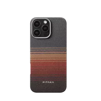 Чехол PITAKA StarPeak Tactile Woven Case для iPhone 16 Pro карбоновый (арамид) Sunset