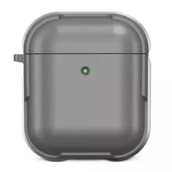 Чехол WiWU Defense Armor для AirPods 2 противоударный с карабином (серый)