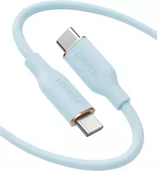 Кабель Anker PowerLine III Flow Type-C/Type-C 240W 180см (голубой) (А8553)