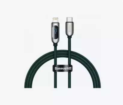 Кабель Baseus Display Fast Charging 20W (Type-C) на (Lightning) (CATLSK-06) 200см нейлоновая оплётка (зеленый)
