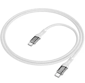 Кабель Hoco U120 Transparent Explore (Type-C) на (Type-C) 3A/60W 120см силиконовый (белый)