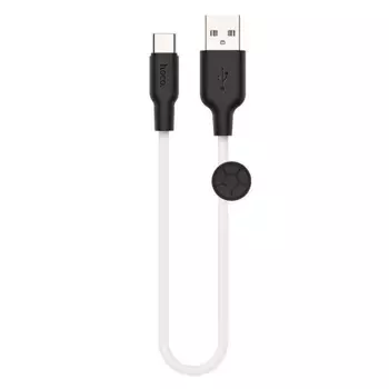 Кабель Hoco X21 Plus 3.0A (USB) на (Type-C) 25см силиконовый (белый)
