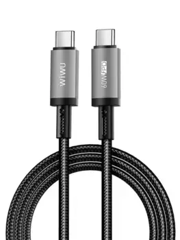 Кабель WiWU Titanlink USB-C/USB-C 60W 1.0м (Wi-C057) (серый)