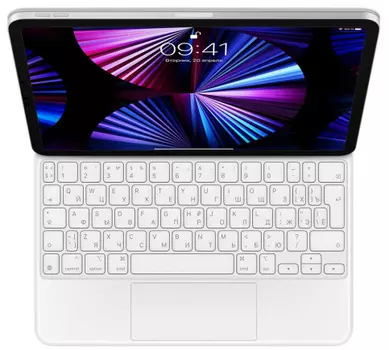 Apple Magic Keyboard с трекпадом для iPad Pro 12.9" (3-го, 4-го, 5-го и 6-го поколений) русская раскладка (белый) (MJQL3RS/A)