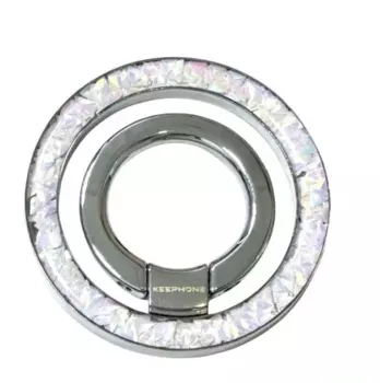 Магнитный держатель-кольцо Keephone Magglitter Dazzling для Apple iPhone (белый)