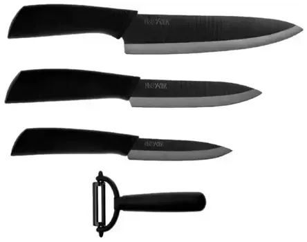 Набор ножей Xiaomi Huo Hou Heat Knife Set 4шт керамика (черный)
