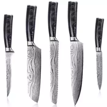 Набор ножей Xiaomi Spetime 5-Pieces Kitchen Knife Set 5шт сталь (G05-BL) (космический черный)