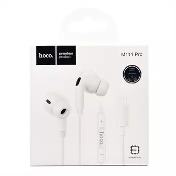 Проводная стерео-гарнитура Hoco M111 Pro Primero Lightning (белый)